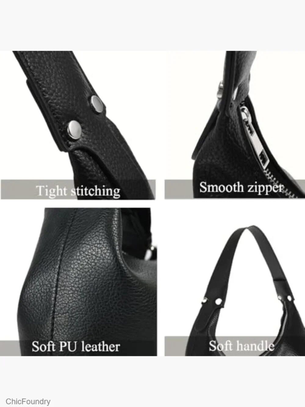Vegan Leather Hobo Shoulder Bag Y2K Tote Purse for Women